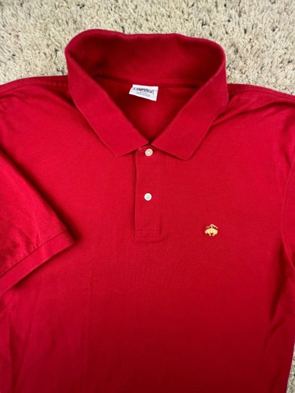 Brooks Brothers Performance Polo Shirt Slim Fit Large Red Short Sleeve Casual